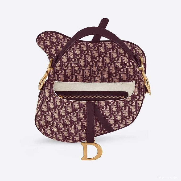 Cheap Oblique Saddle Motif Dior Canvas Bag Burgundy 0715 Luxury